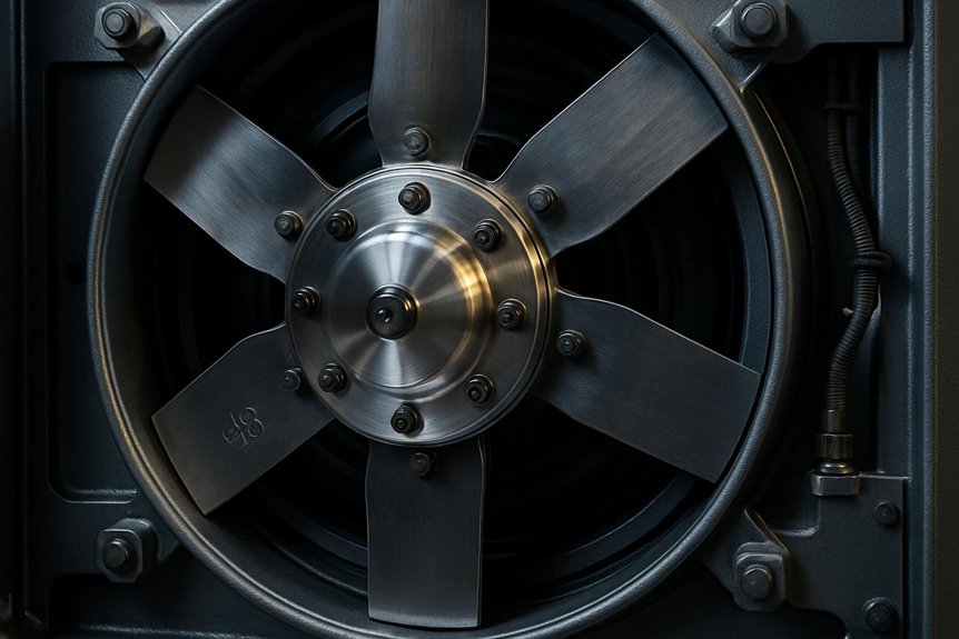 What Specific Materials Are Typically Used in the Construction of a 48” Locomotive Fan Assembly?