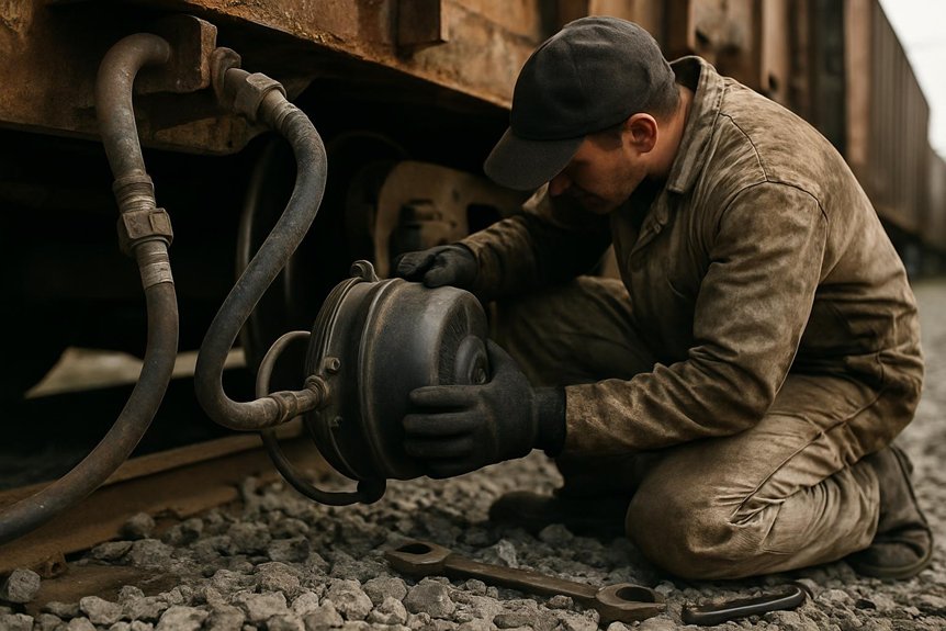 Fix Freight Train Brake Diaphragm Problems