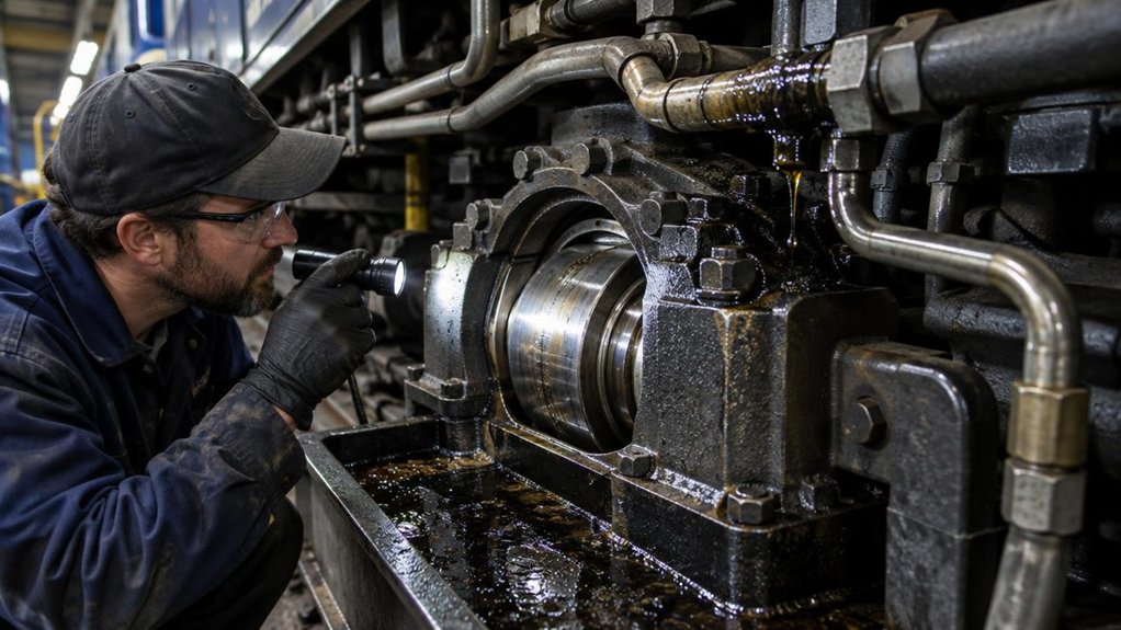 Check for Bearing Wear, Dirty Oil, and Leaks